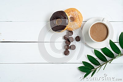 Food and food on old wooden floors Stock Photo