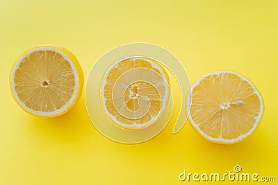 Top view of fresh halves of Stock Photo