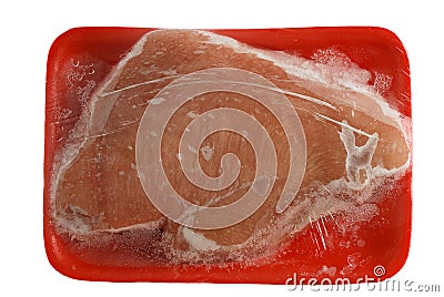 Top view of frozen raw turkey breast Stock Photo