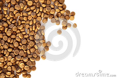 Top view of goodies on white isolated background for pets, cats and dogs, containing Cannabidiol CBD, medical cannabis compound Stock Photo