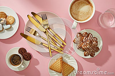 Top view of gourmet cookies and Stock Photo