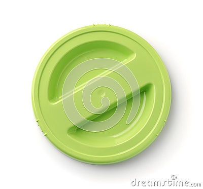 Top view of green round plastic lid Stock Photo