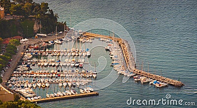 Top view of Grignano dock Editorial Stock Photo