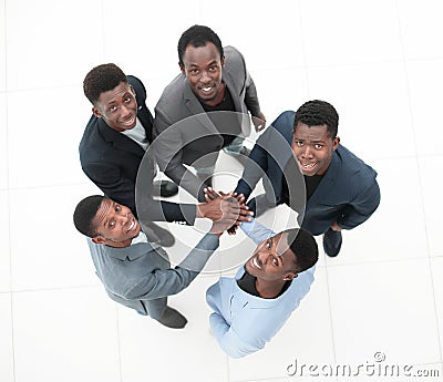 Top view . a group of young entrepreneurs showing their unity Stock Photo