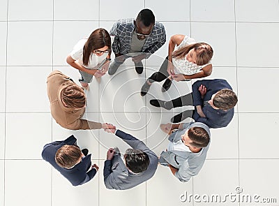 Top view. handshake business people Stock Photo