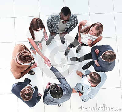 Top view. handshake business people Stock Photo