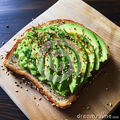 Top view healthy avocado toasts breakfast lunch avocado toast fried eggs Stock Photo