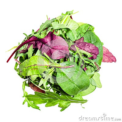 Top view of heap of various leaves of greens Stock Photo