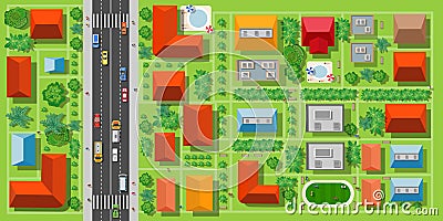 Top view of a highway Vector Illustration