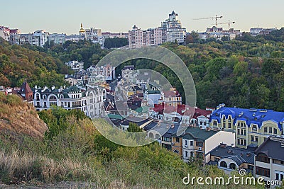 Top view of the historical center of Kiev Stock Photo