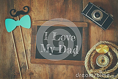 Top view image of fathers day concept Stock Photo