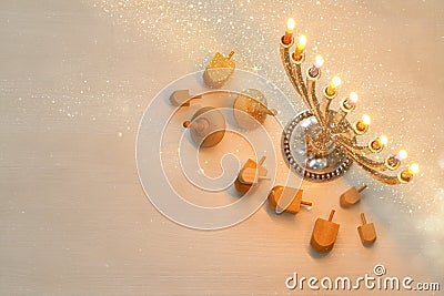 Top view Image of jewish holiday Hanukkah Stock Photo