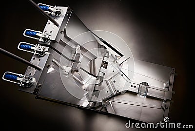 Top view of a injection molding die Stock Photo