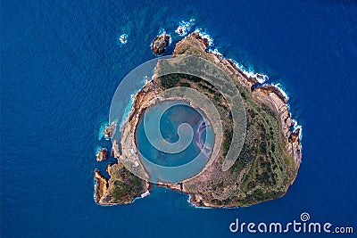 Top view of the Ponta Delgada coast, San Miguel island, Azores. Stock Photo