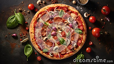 top view Italian classic pizza Stock Photo