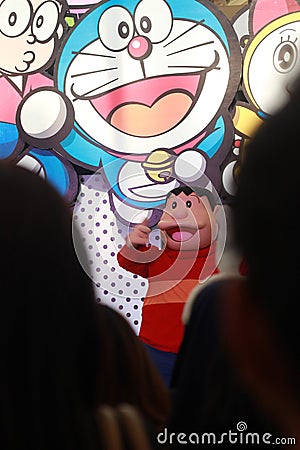 Top View, 23 June 2019, Doraemon, Nobi Nobita, Takeshi Goda or Giant, Shizuka Minamoto, Suneo Honekawa Cartoon Character at AEON Editorial Stock Photo