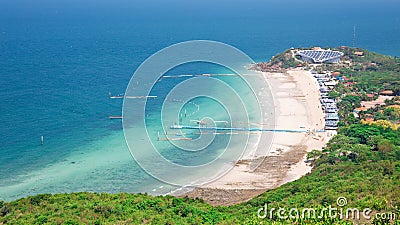 Top view of Koh Larn island samae beach in Pattaya Stock Photo