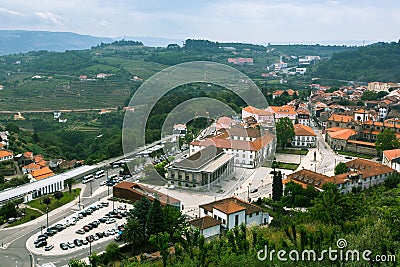 Top view of Lamego city, northern Portugal. Nature. Stock Photo