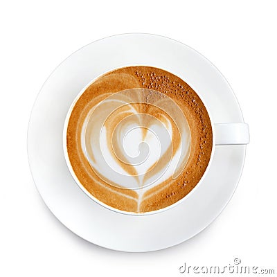 Top view latte art coffee Stock Photo