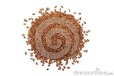 Top view of linseed, flax-seed isolated on white background Stock Photo