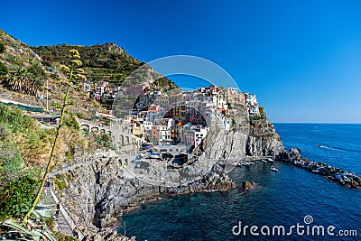 Cinque terre manarloa nature city nice sea blue Editorial Stock Photo