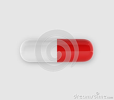 Top view. Medicine capsules on the white background Stock Photo