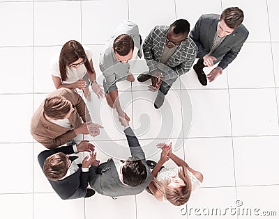 Top view. meeting business partners in the office Stock Photo