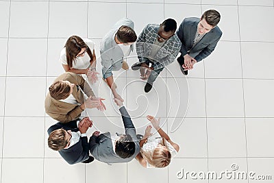 Top view. meeting business partners in the office Stock Photo