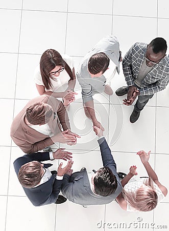 Top view. meeting business partners in the office Stock Photo