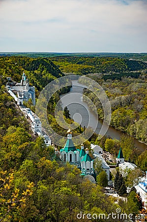 Top view of the monasteries and pensions Stock Photo