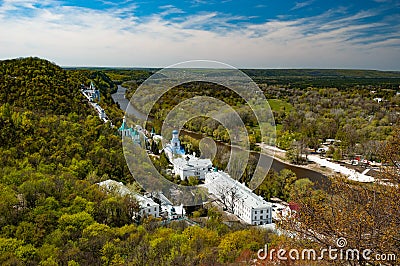 Top view of the monasteries and pensions Stock Photo