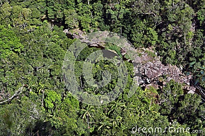 Top view of a mountain river in the bush in Kondalilla National Park Stock Photo