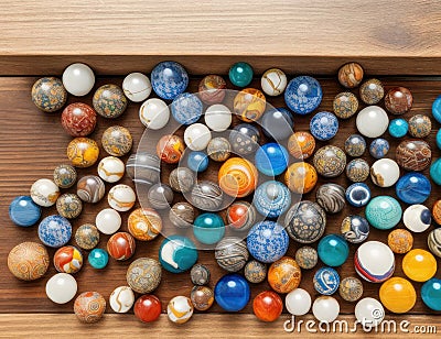 top view,multicolored pebbles on the ground for background.generative AI Stock Photo