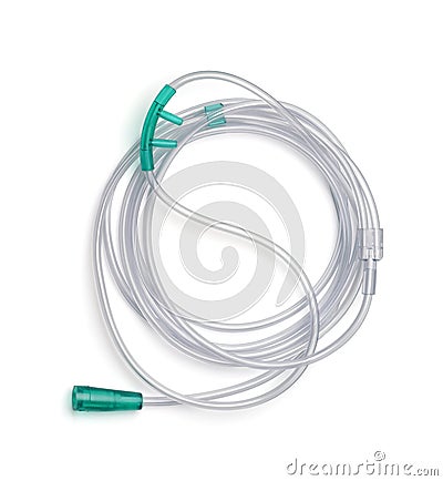 Top view of nasal oxygen cannula Stock Photo