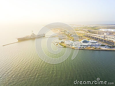 Top view North Beach waterfront in Corpus Christi, Texas, USA Stock Photo