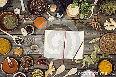 Notebook for recipes Stock Photo