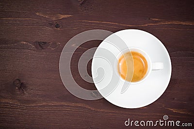 Top of view of one cup of italian espresso coffee Stock Photo