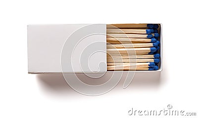 Top view opened matchbox with clipping path Stock Photo