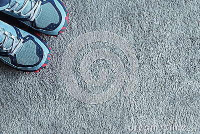 The top view of a pair of sport shoes Stock Photo