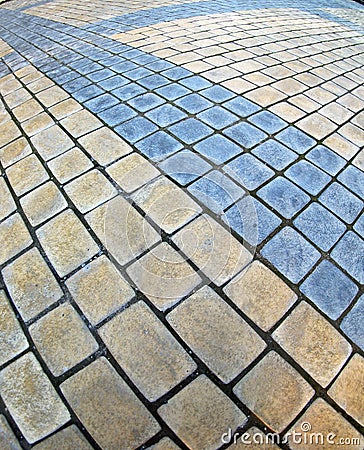 Top view of the pavement of rectangular stones Stock Photo