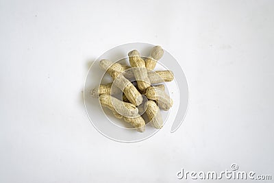 Top view Peanut on white background Stock Photo