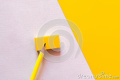 top view of pencil on eraser Stock Photo