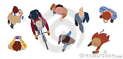 Top view people set Vector Illustration