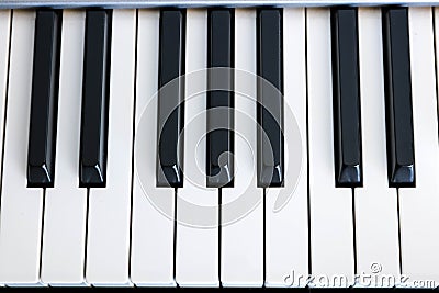 Top view of piano keys Stock Photo