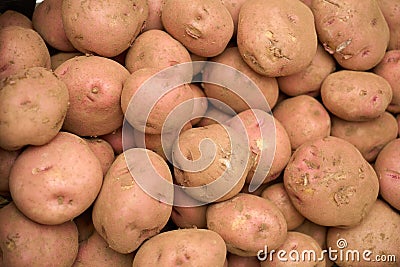 Top view of a pile of potatoes. Stock Photo