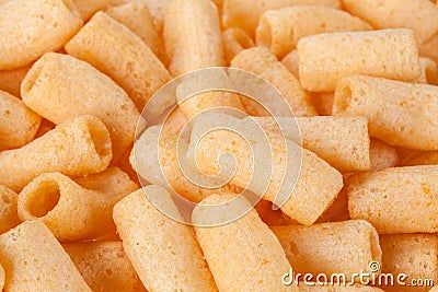 Top view of pile of Rod Snack tube, Crispy cracker snack. Stock Photo