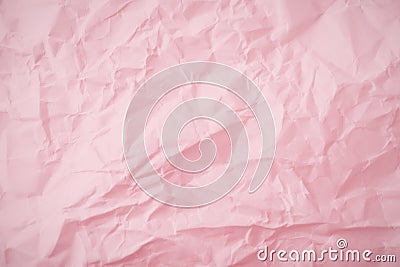 Top view of pink crumpled paper background Stock Photo