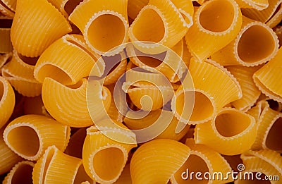 top view of pipe-rigate pasta as background Stock Photo