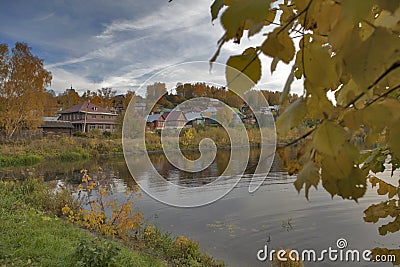 Top view of Plyos is a town in Privolzhsky District of Ivanovo Oblast, Russia Editorial Stock Photo