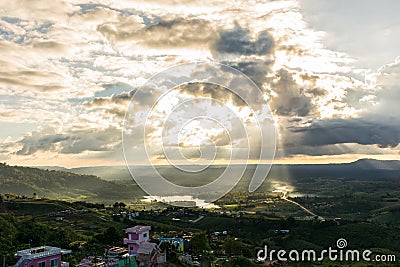 Top view point Khaokho. Sea fog is the beautiful in Phetchabun,Thailand Editorial Stock Photo